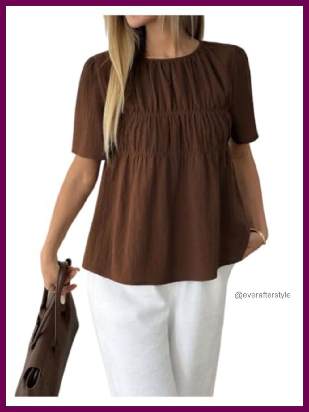 SOLY HUX Women's Peplum Blouse Short Sleeve Dressy Casual Top
